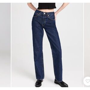 RE/DONE NWT Size 27 Women’s High Rise Loose Jeans in Rigid Like. Perfect basic
